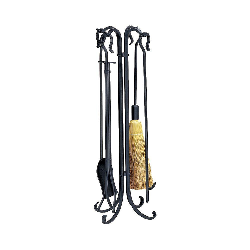 Uniflame Black Wrought Iron 5 Piece Rustic Fireplace Tool Set With