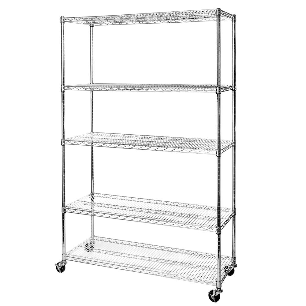 Wire Gray Shelving Storage Organization The Home Depot 48 In W X 18 D 72 H Ultradurable Commercial Grade 5