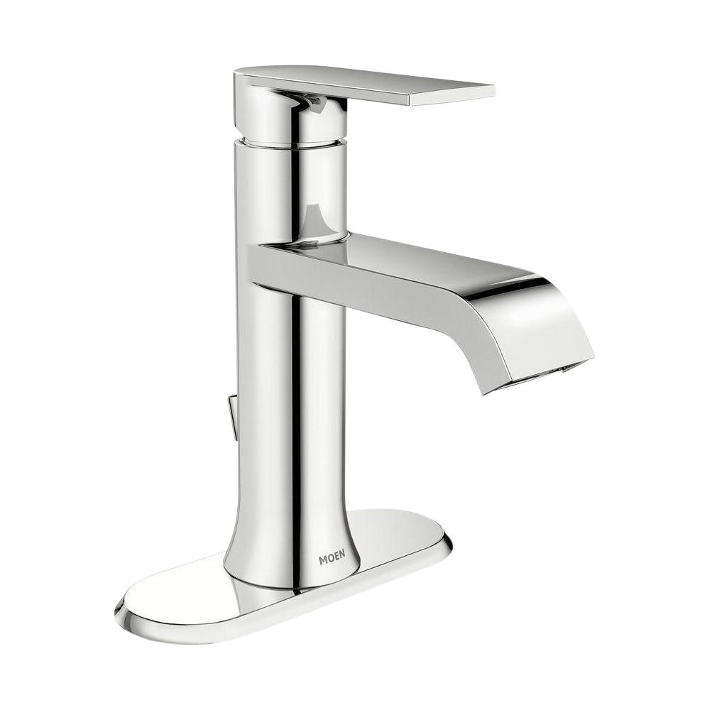 MOEN Genta Single Hole Single-Handle Bathroom Faucet in ...
