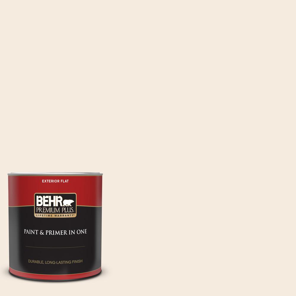BEHR PREMIUM PLUS 1 qt. RDW15 Cotton Sheets Flat Exterior Paint and