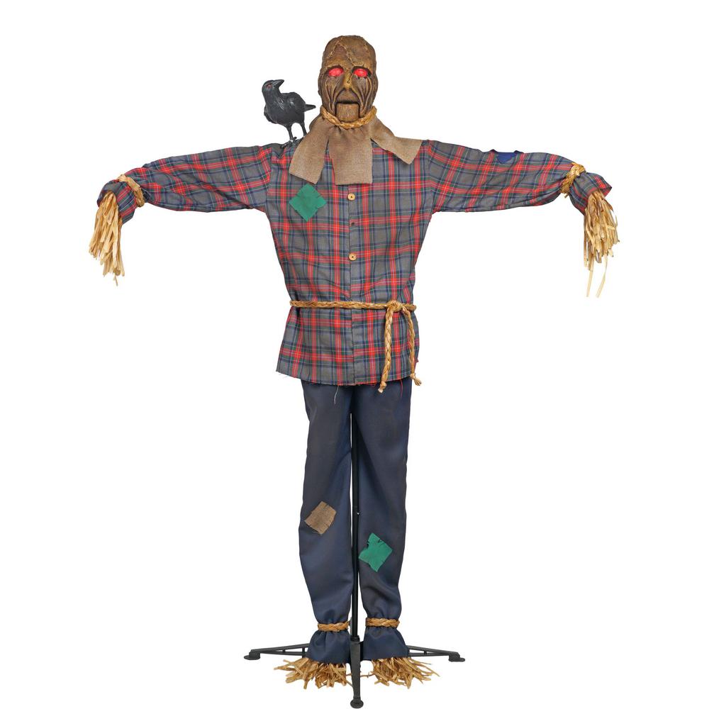 Home Accents Holiday 6 Ft. Standing Scarecrow with LED Illuminated Eyes