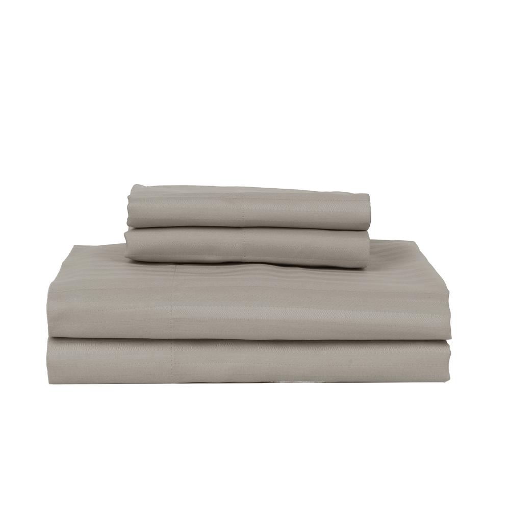 CASTLE HILL LONDON 4-Piece Stone Striped 410 Thread Count Cotton Queen Sheet Set, Grey was $149.99 now $59.99 (60.0% off)