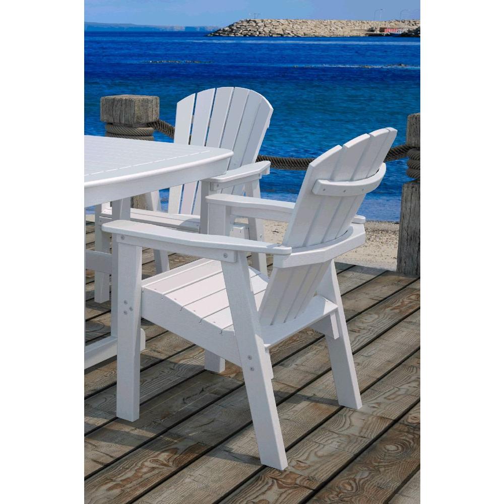 Polywood Seashell White Patio Conversation Chair Polywood Seashell White Patio Conversation Chair