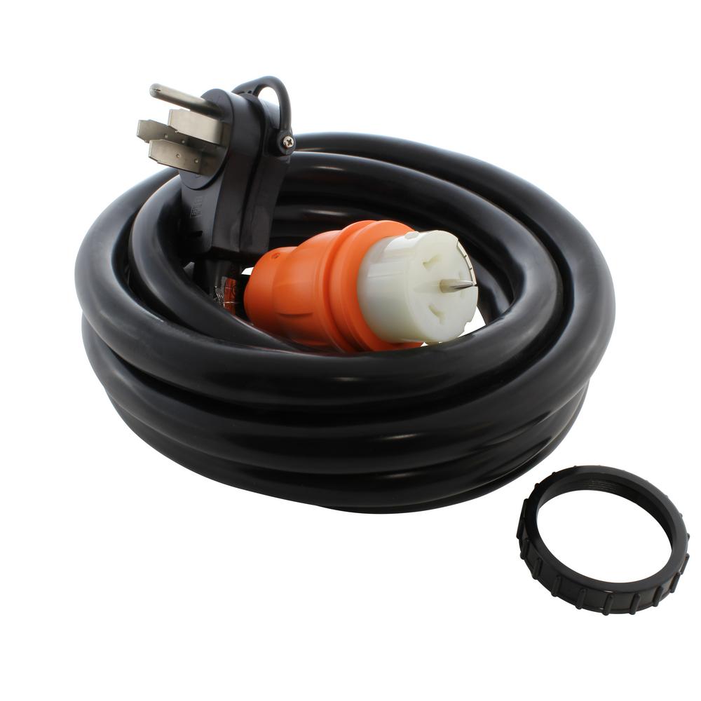 AC WORKS 15 ft. 50 Amp Generator Transfer Switch Power Cord with Power IndicatorTE1450015 AC WORKS 15 ft. 50 Amp Generator Transfer Switch Power Cord with Power IndicatorTE1450015