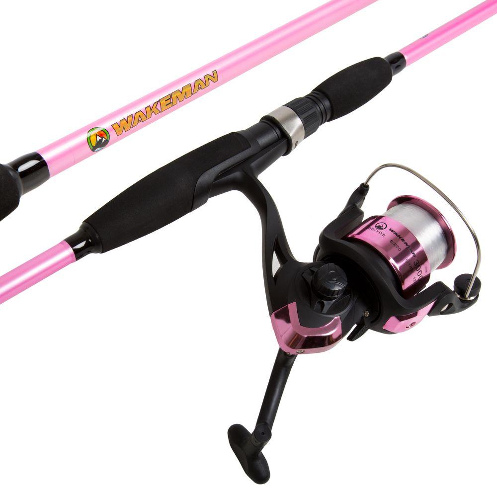 pink fishing pole with light up reel