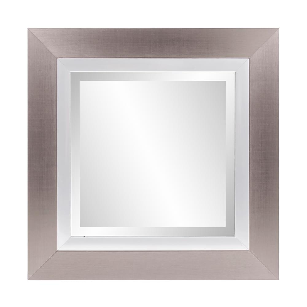 Chicago Brushed Silver Square Mirror-69042 - The Home Depot