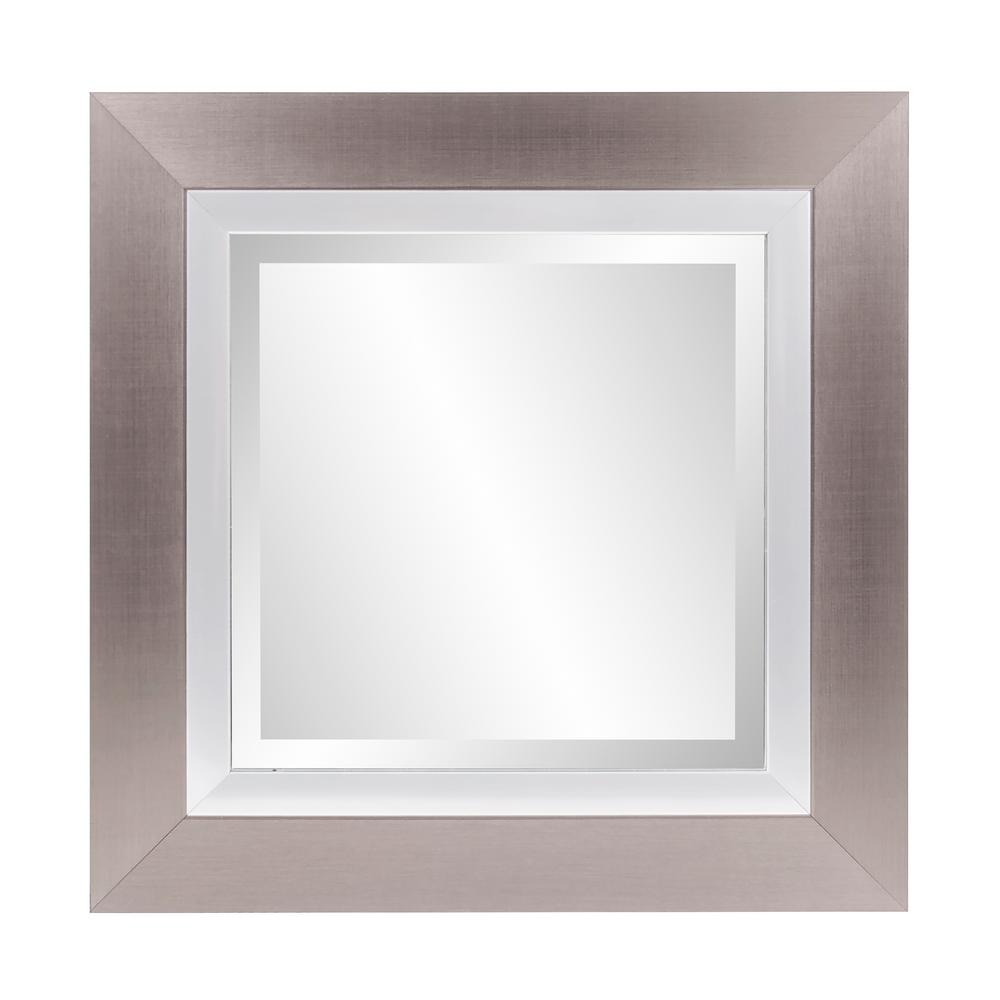 Chicago Brushed Silver Square Mirror 69042 The Home Depot