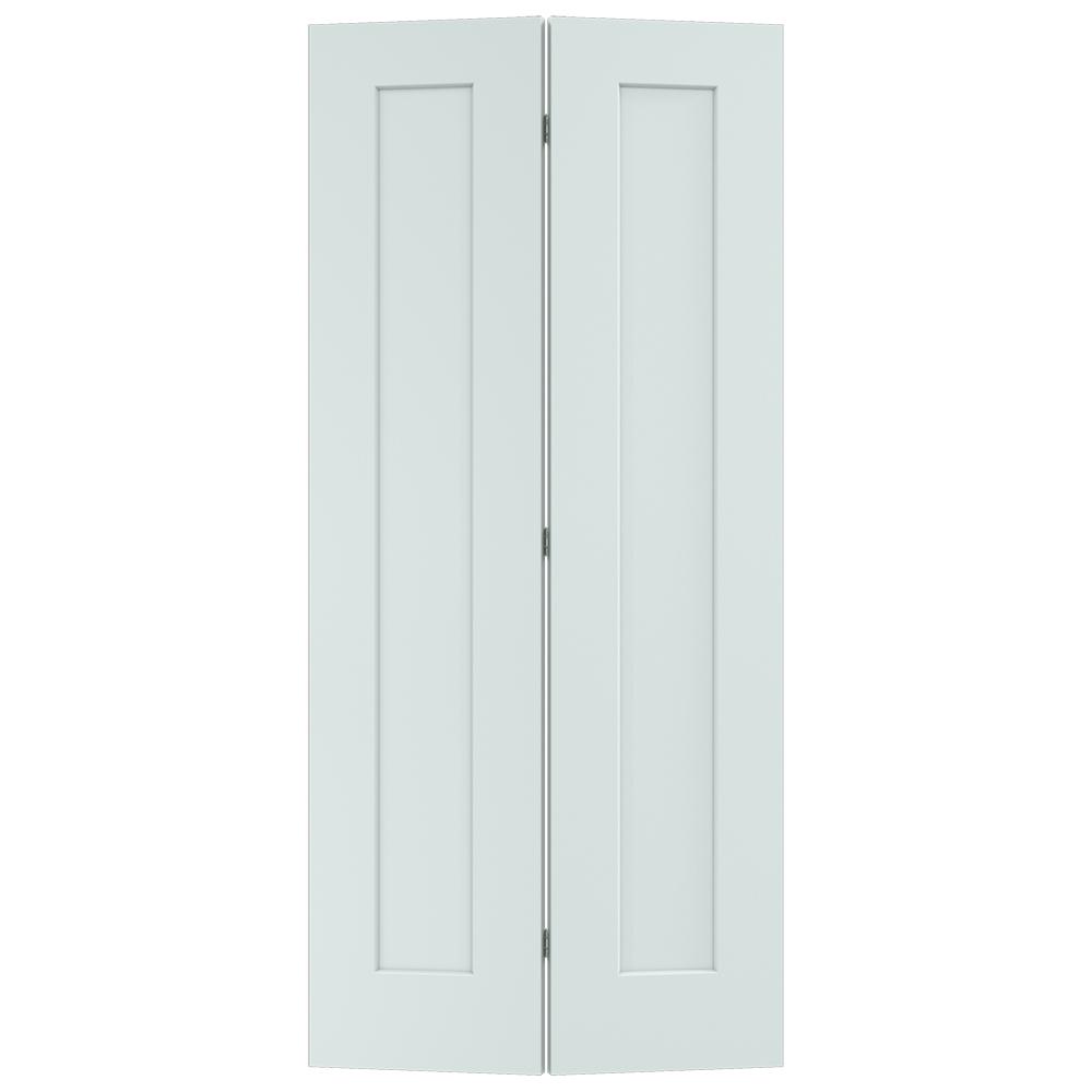 JELD-WEN 36 in. x 80 in. Madison Light Gray Painted Smooth Solid Core ...