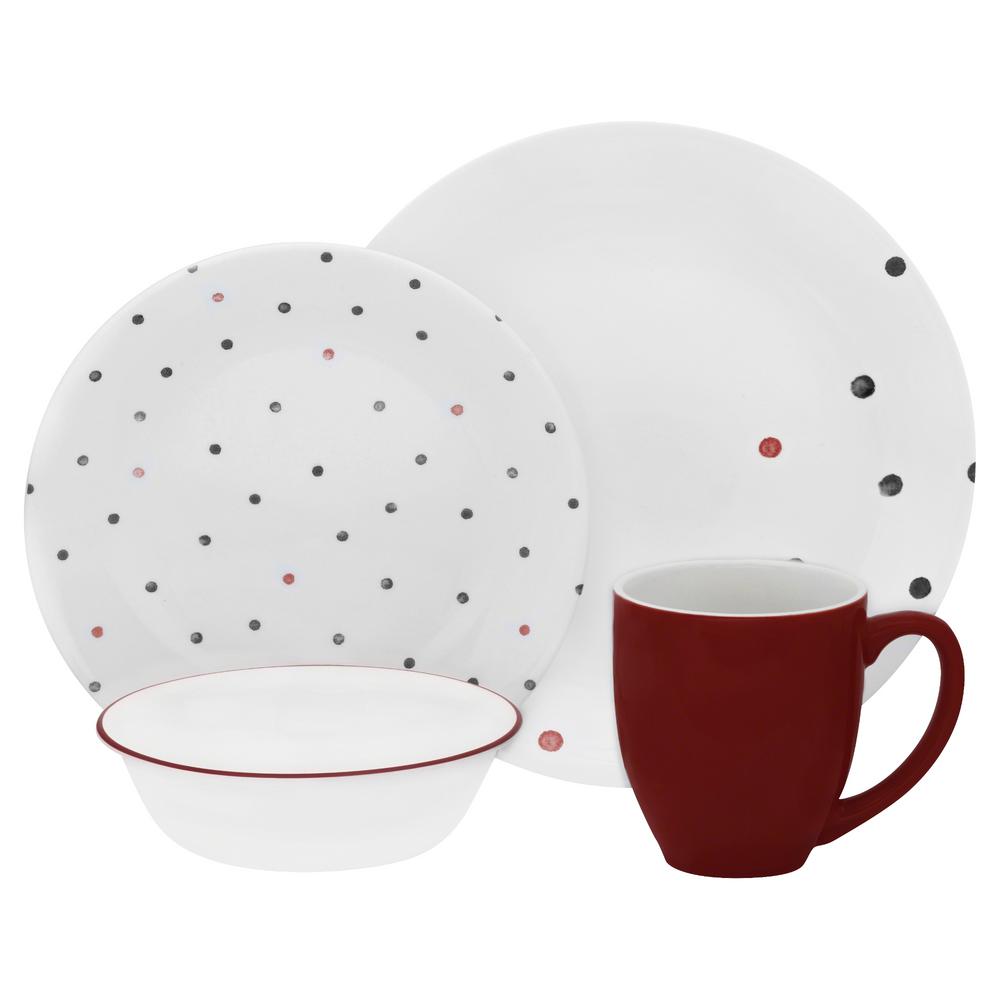 Corelle Studio 16Piece Polka Dottie Dinnerware Set 1125446 The Home