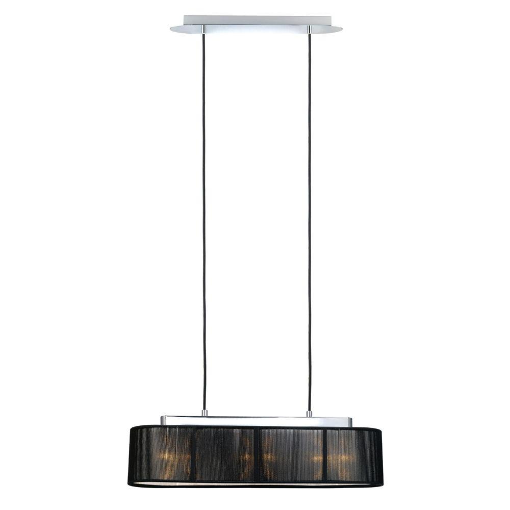 EGLO Fabienne 3Light Chrome Chandelier with Black Shade20101A The