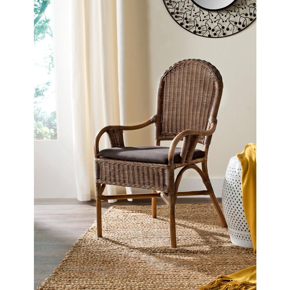 Safavieh Bettina Brown Rattan Arm ChairSEA4010A The Home Depot