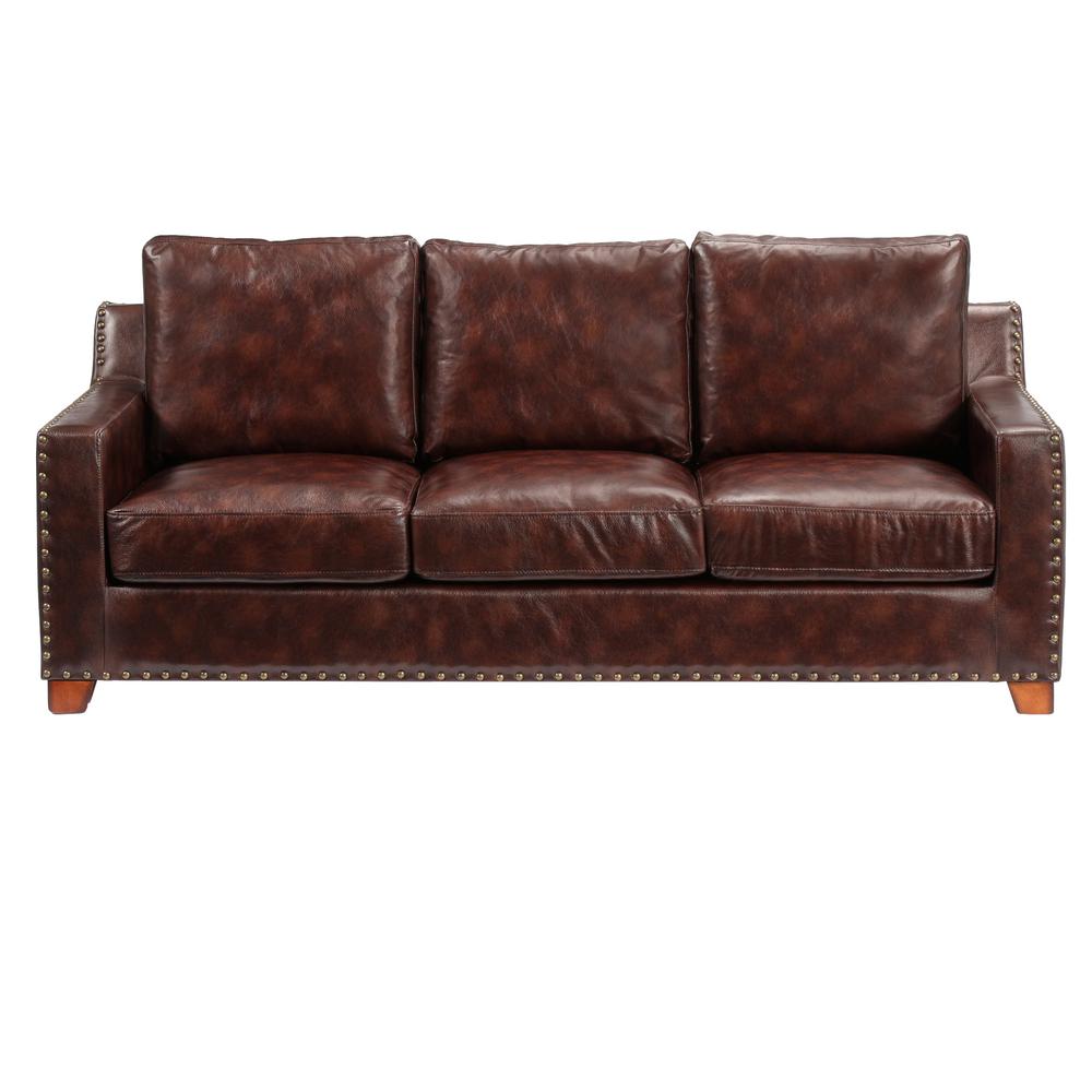 Home Decorators Collection Garrison Brown Leather Sofa 1600400820 5 Home Decorators Collection Garrison Brown Leather Sofa