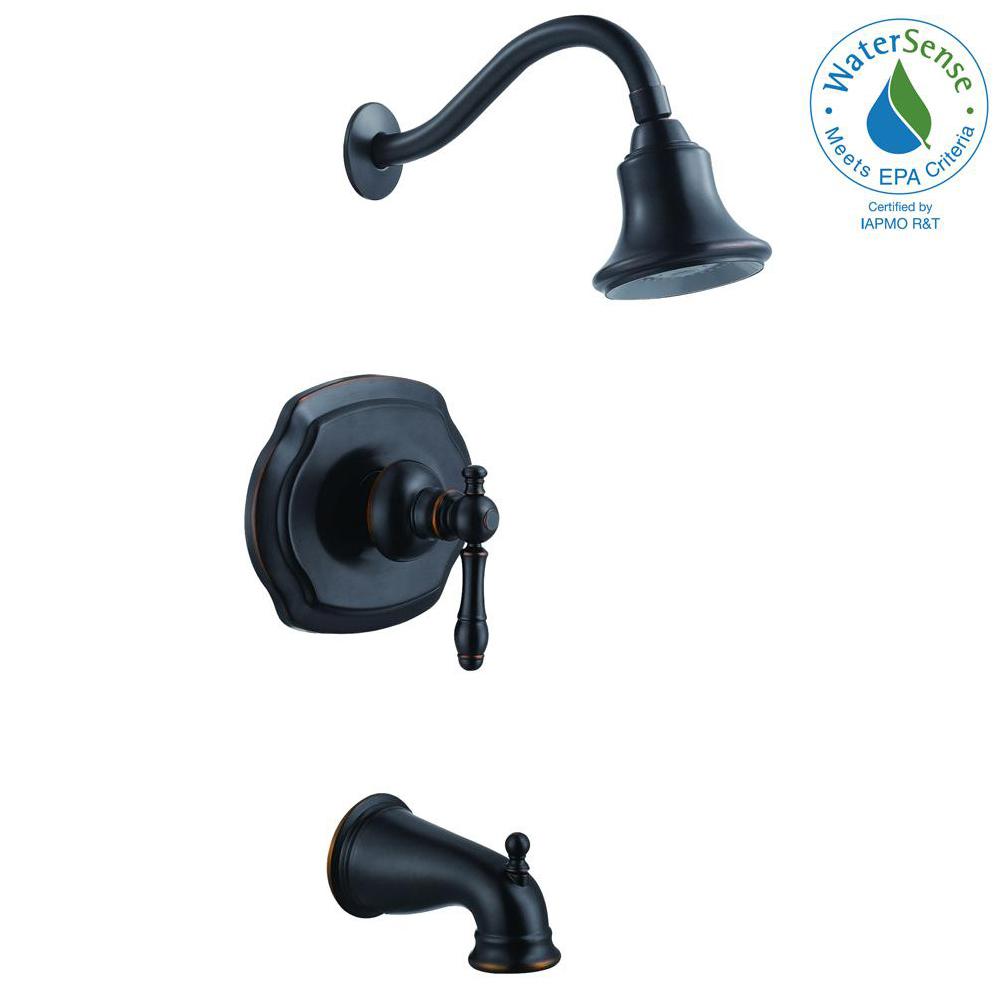 Glacier Bay Lyndhurst Watersense Single Handle 1 Spray Tub And Shower Faucet In Mediterranean 4172