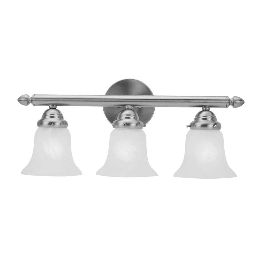 Glomar 3Light Brushed Nickel Incandescent Wall Vanity LightHD4183