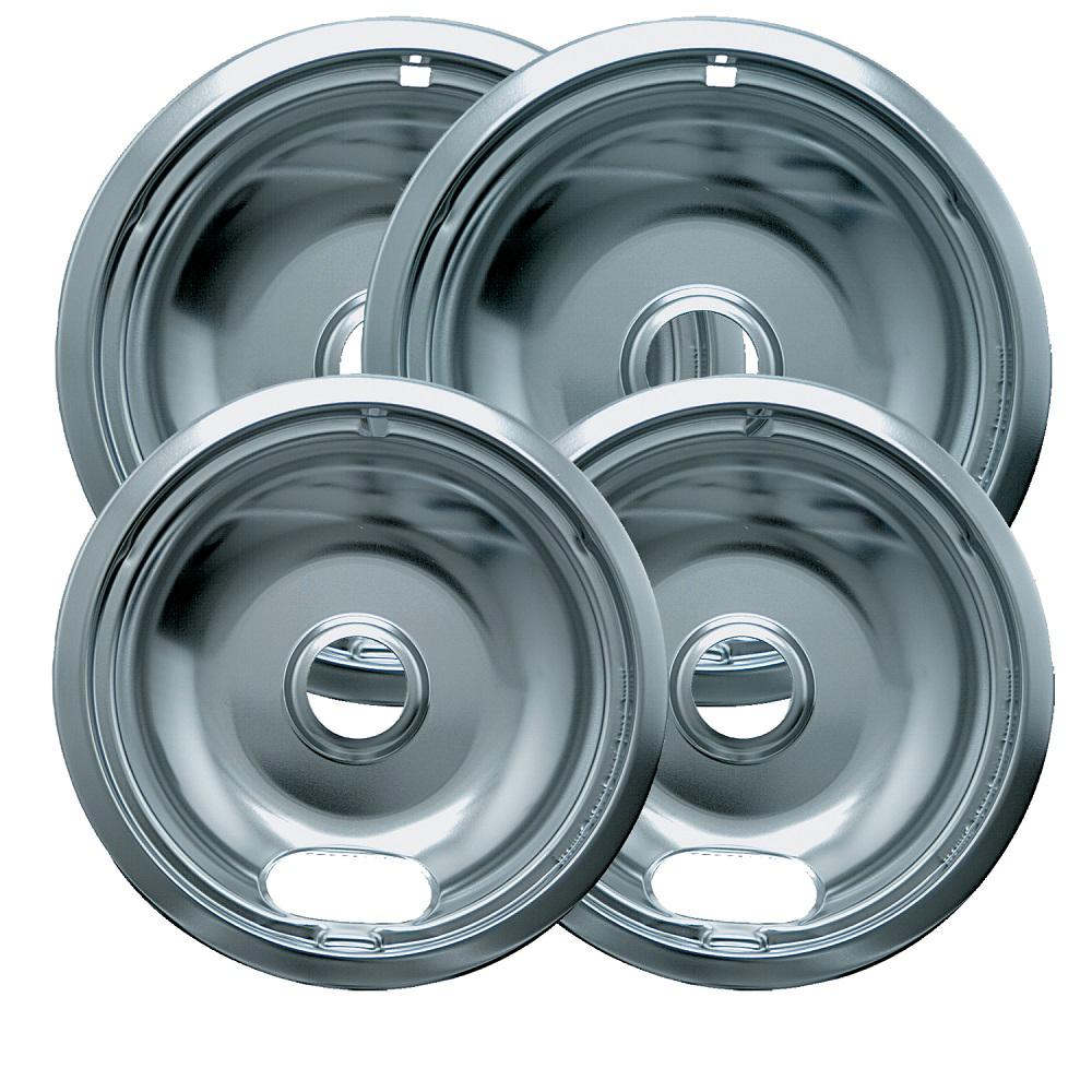 Range Kleen 6 in. 2-Small and 8 in. 2-Large Drip Bowl - Economy (4-Pack)