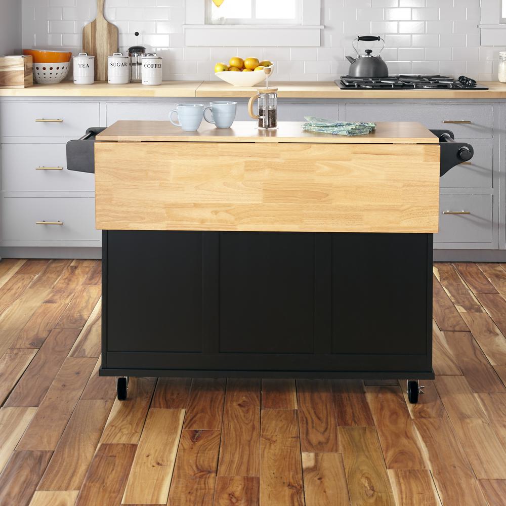 Homestyles Patriot Black Kitchen Cart 4517 95 The Home Depot