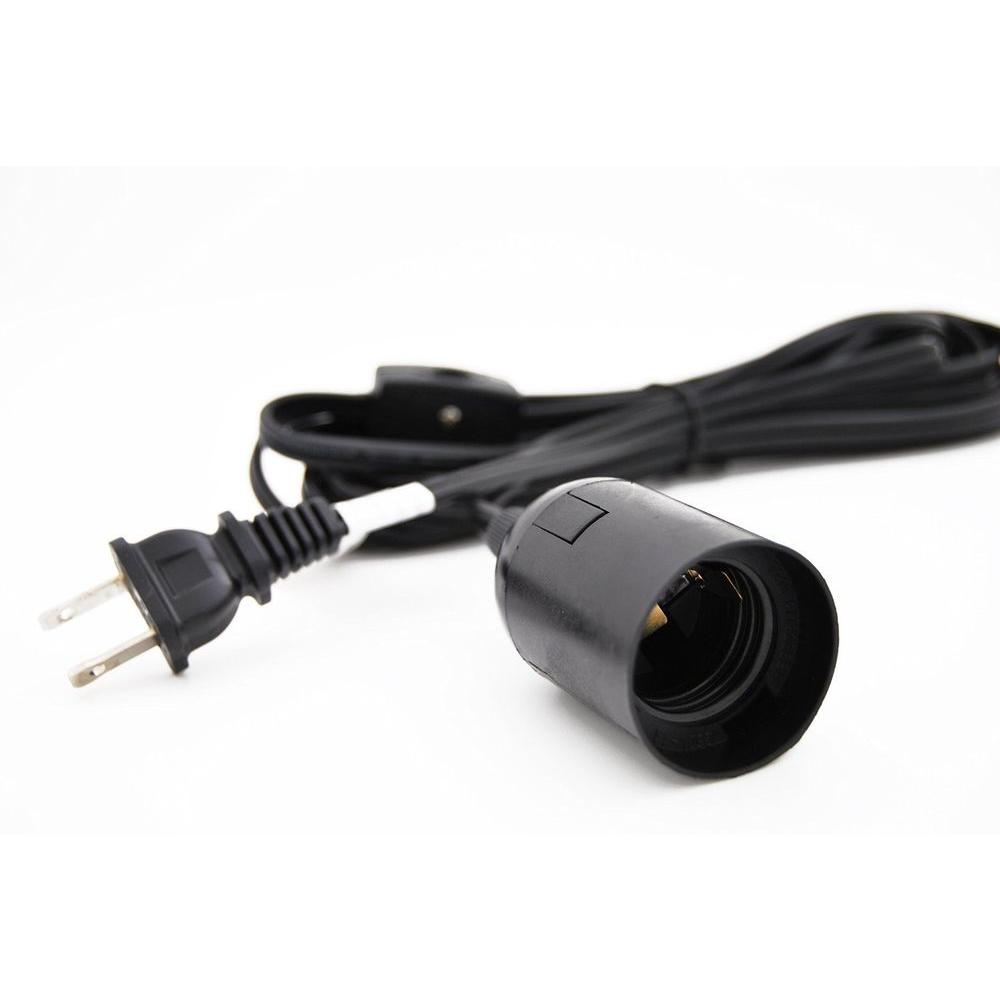 Newhouse Lighting Lamp Accessories Lamps The Home Depot 18 2 12 Ft Black Hanging Lamp Light Cord With E26 Socket