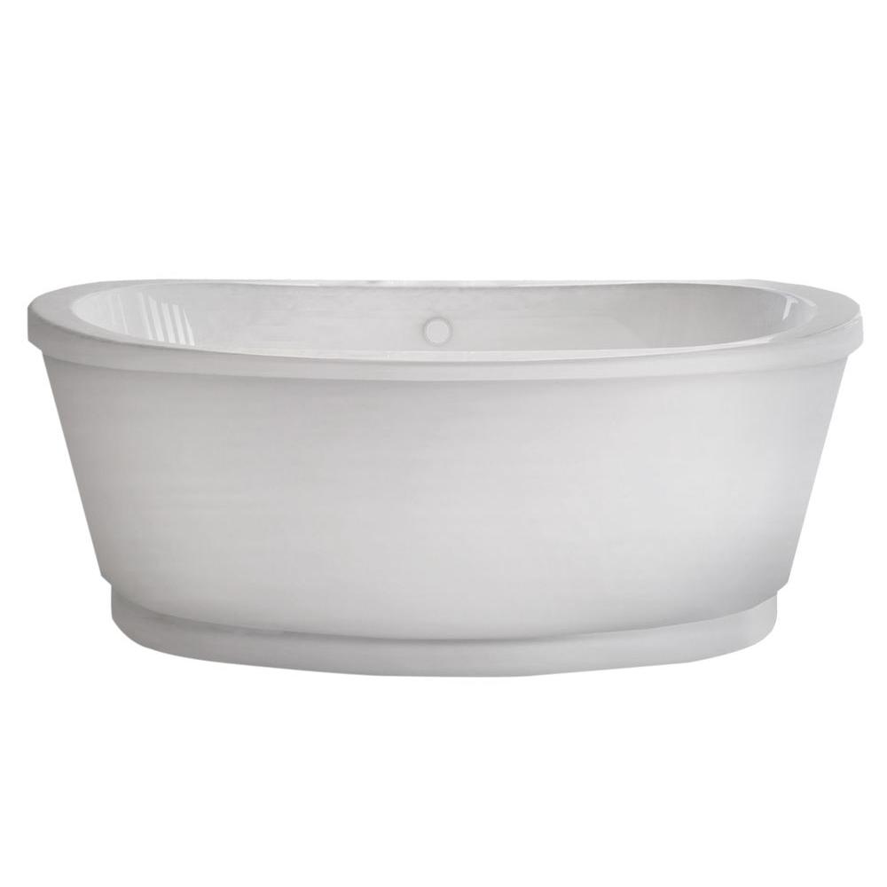 Universal Tubs Obsidian 5.5 ft. Acrylic Center Drain Oval Bathtub in White and BlackHD3265VY