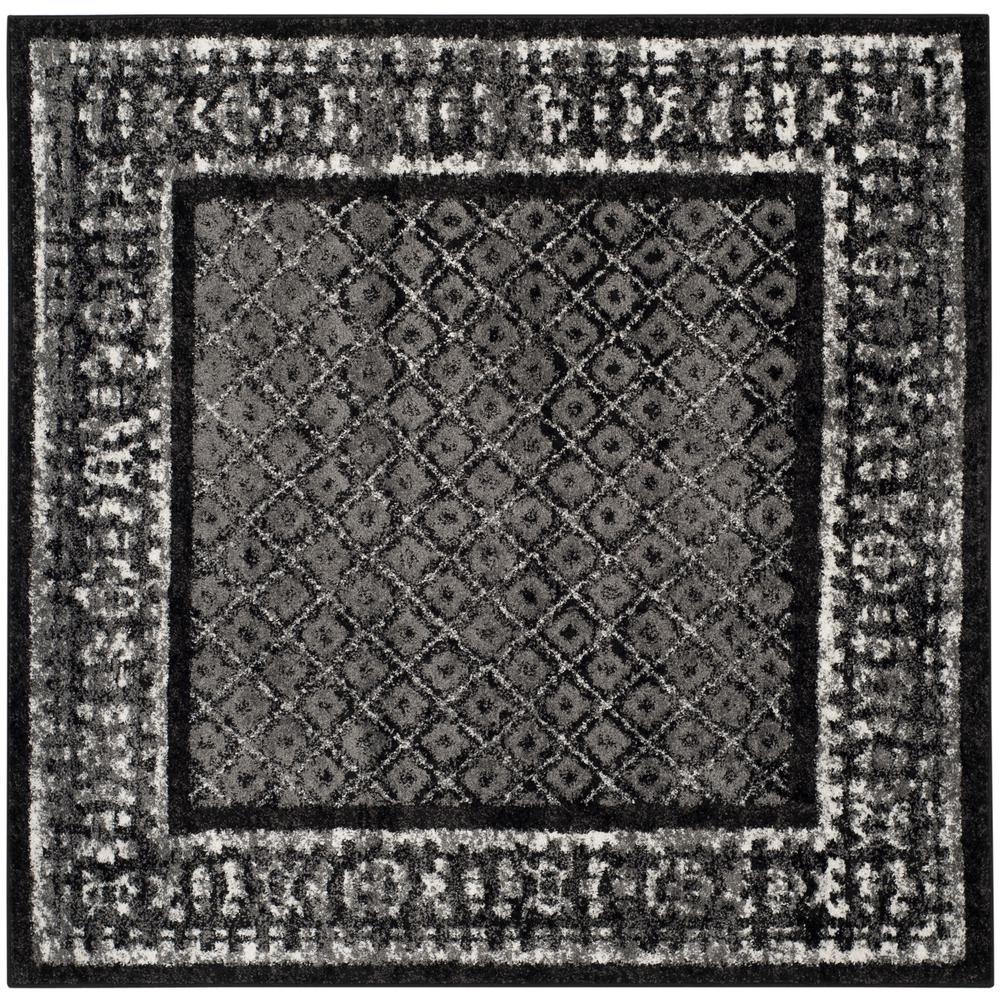 Safavieh Adirondack Black/Silver 4 ft. x 4 ft. Square Area RugADR110A