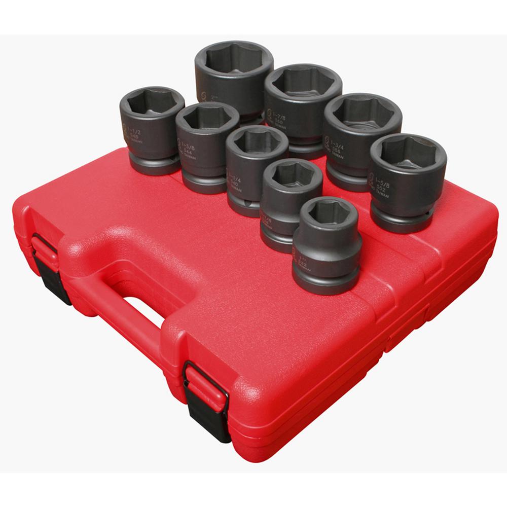 Sunex Tools 5699 9 Piece 1/" Drive Standard SAE Jumbo Imp Socket Set