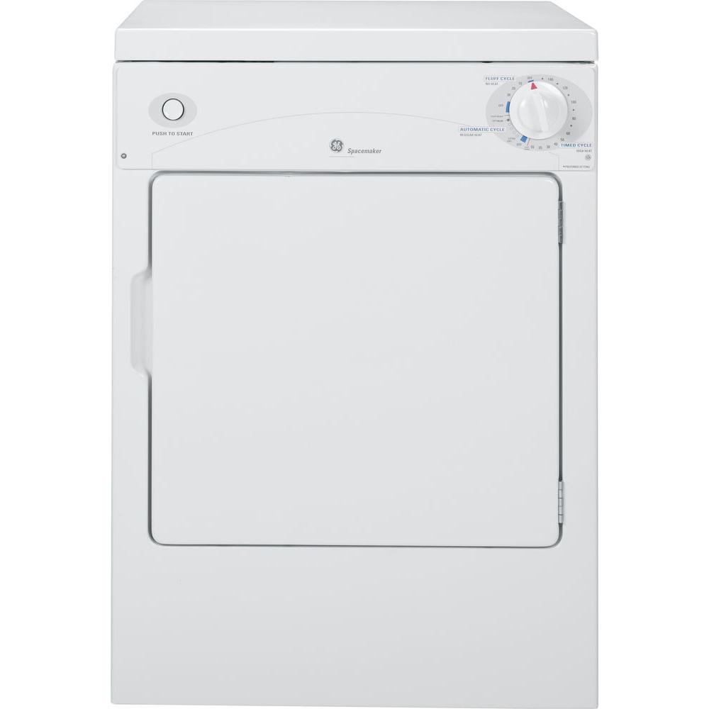 Ge 3 6 Cu Ft 120 Volt White Stackable Electric Vented Portable