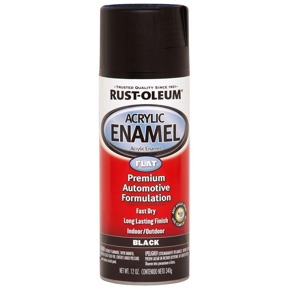 UPC 320066060351 product image for Rust-Oleum Automotive 12 oz. Black Flat Acrylic Enamel Spray Paint (Case of 6) | upcitemdb.com