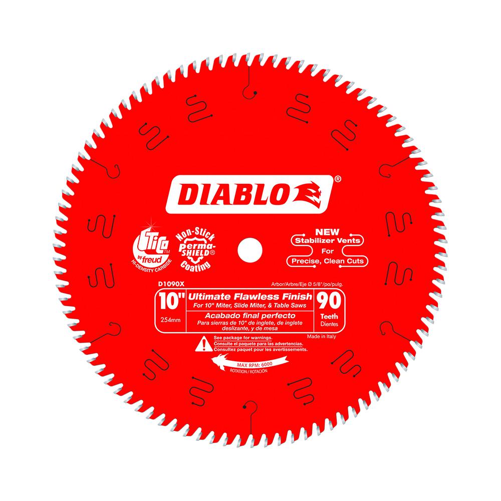 Diablo 10 in. x 90-Teeth Ultimate Polished Finish Saw Blade-D1090X