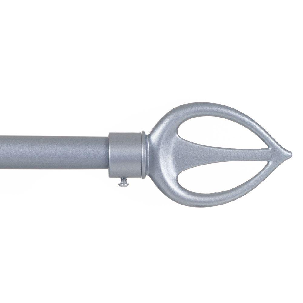 UPC 886511245792 product image for Lavish Home 48 in. - 86 in. Telescoping 3/4 in. Single Curtain Rod in Silver wit | upcitemdb.com