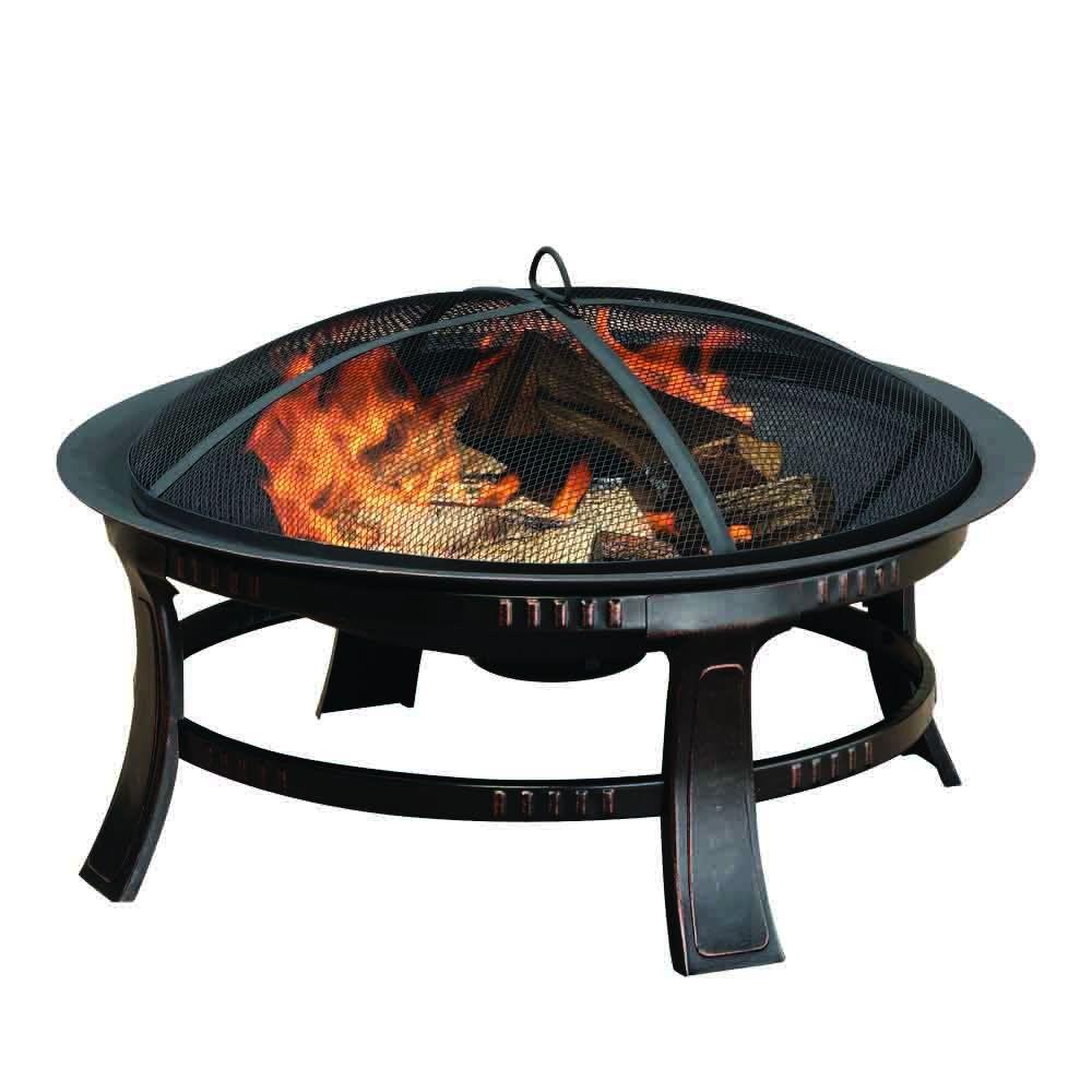 Pleasant Hearth Brandt 30 in. Round Steel Fire Pit in ...