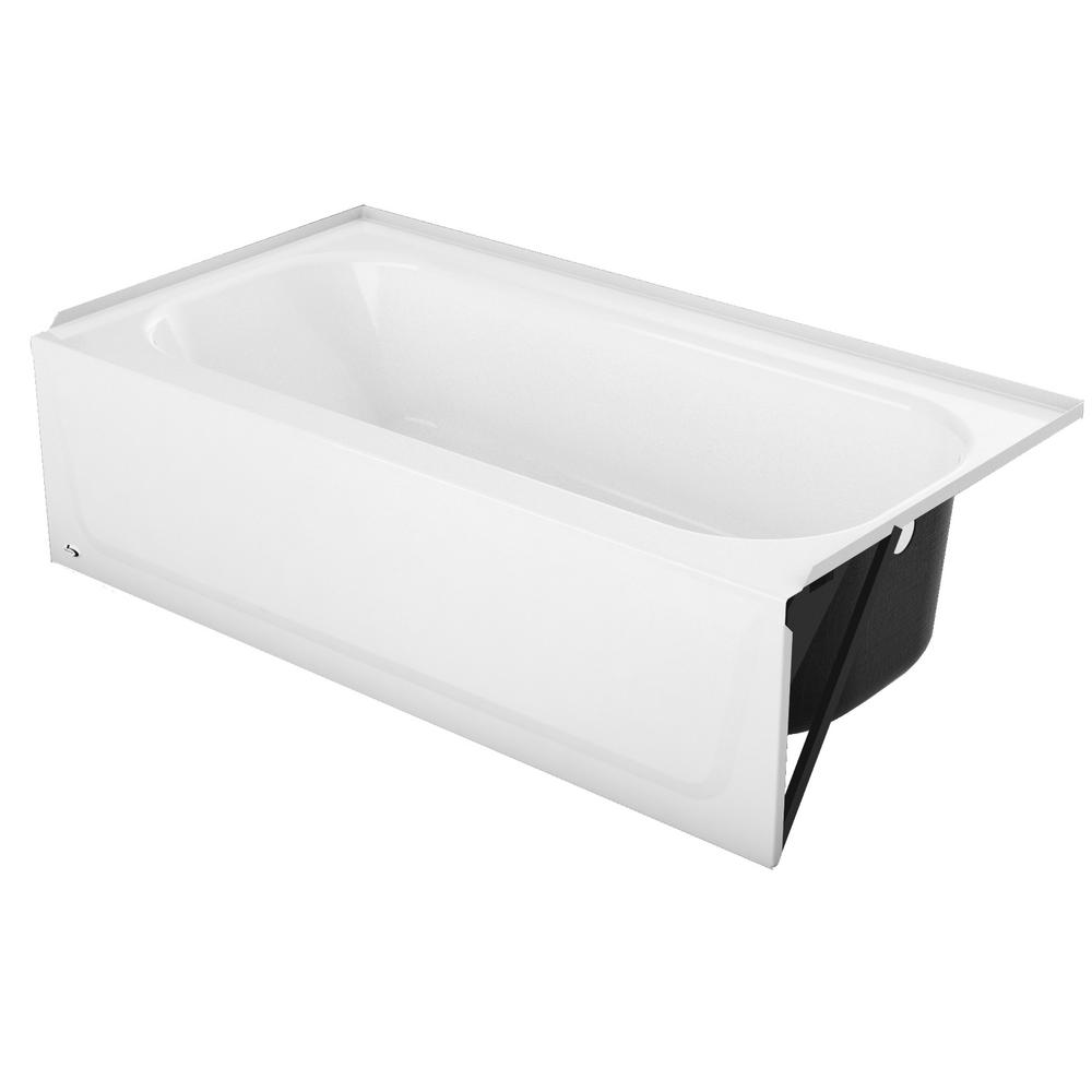 Bootz Industries Maui Plus 60 in. Right Drain Rectangular Alcove Soaking Bathtub in White