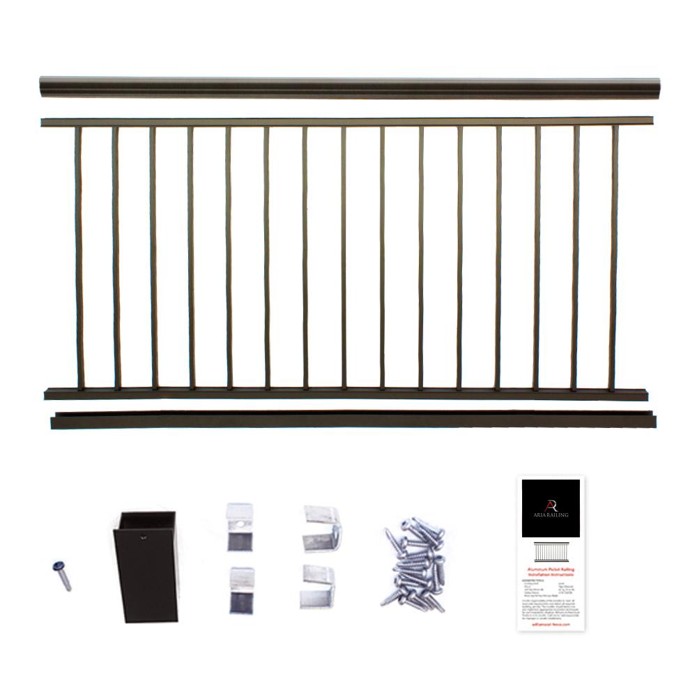 Pre Embled Railing Kit Aluminum Deck Systems Bronze Powder Coated Aluminum Preembled Deck Railing
