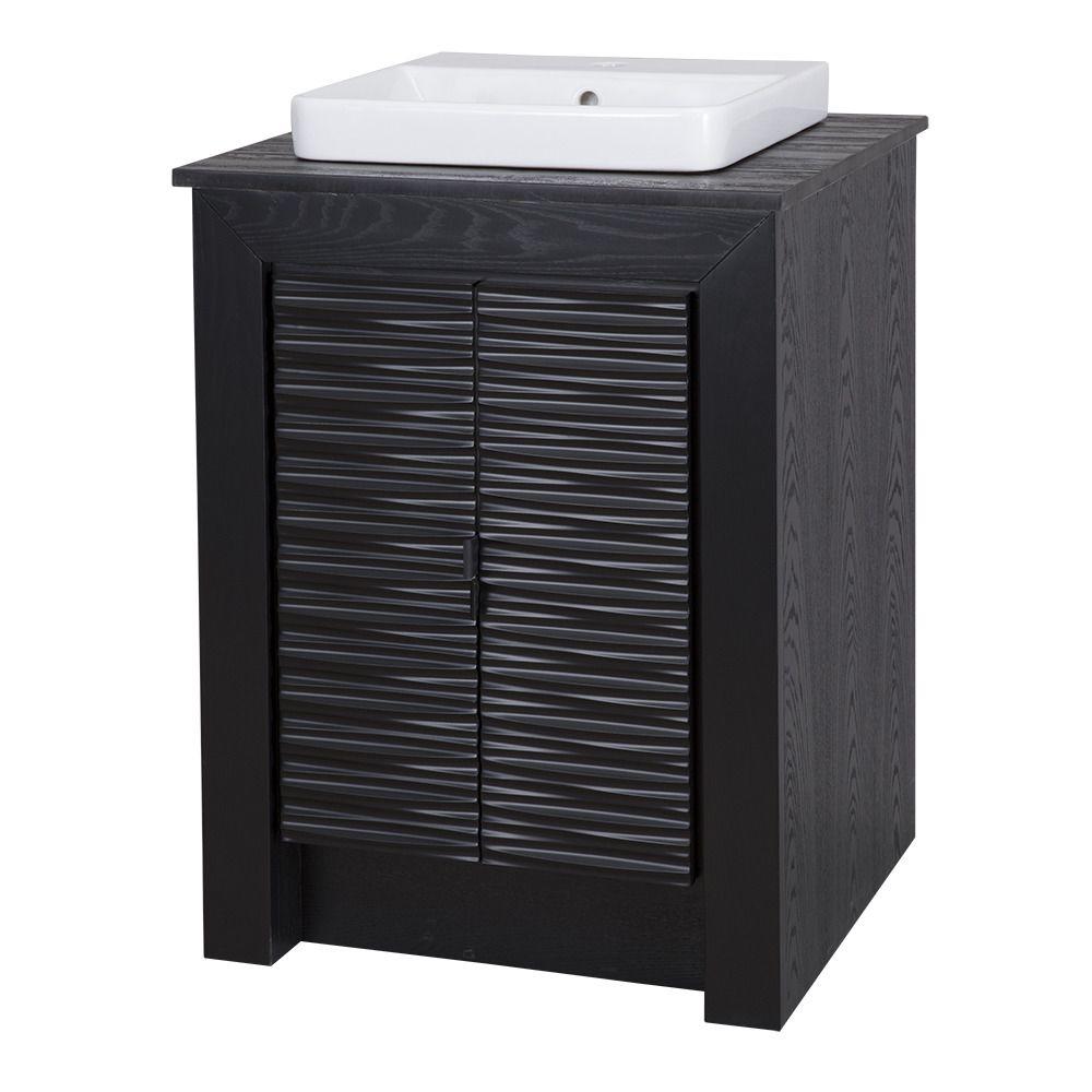 Vessel 24 Inch Vanities With Tops Bathroom Vanity In Black With Granite Top