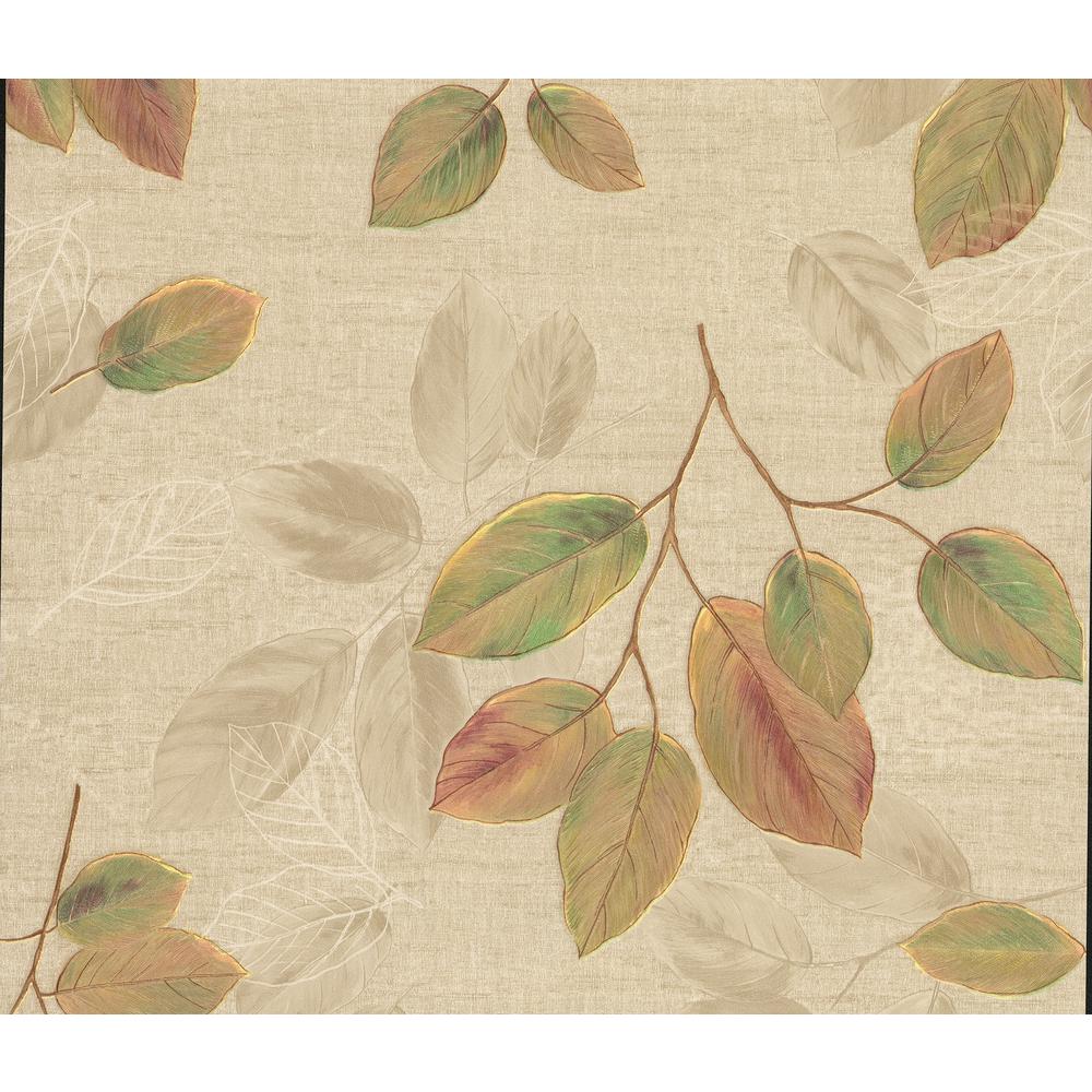 Advantage Dorado Green Leaf Toss Wallpaper 2835-DI40402 - The Home Depot