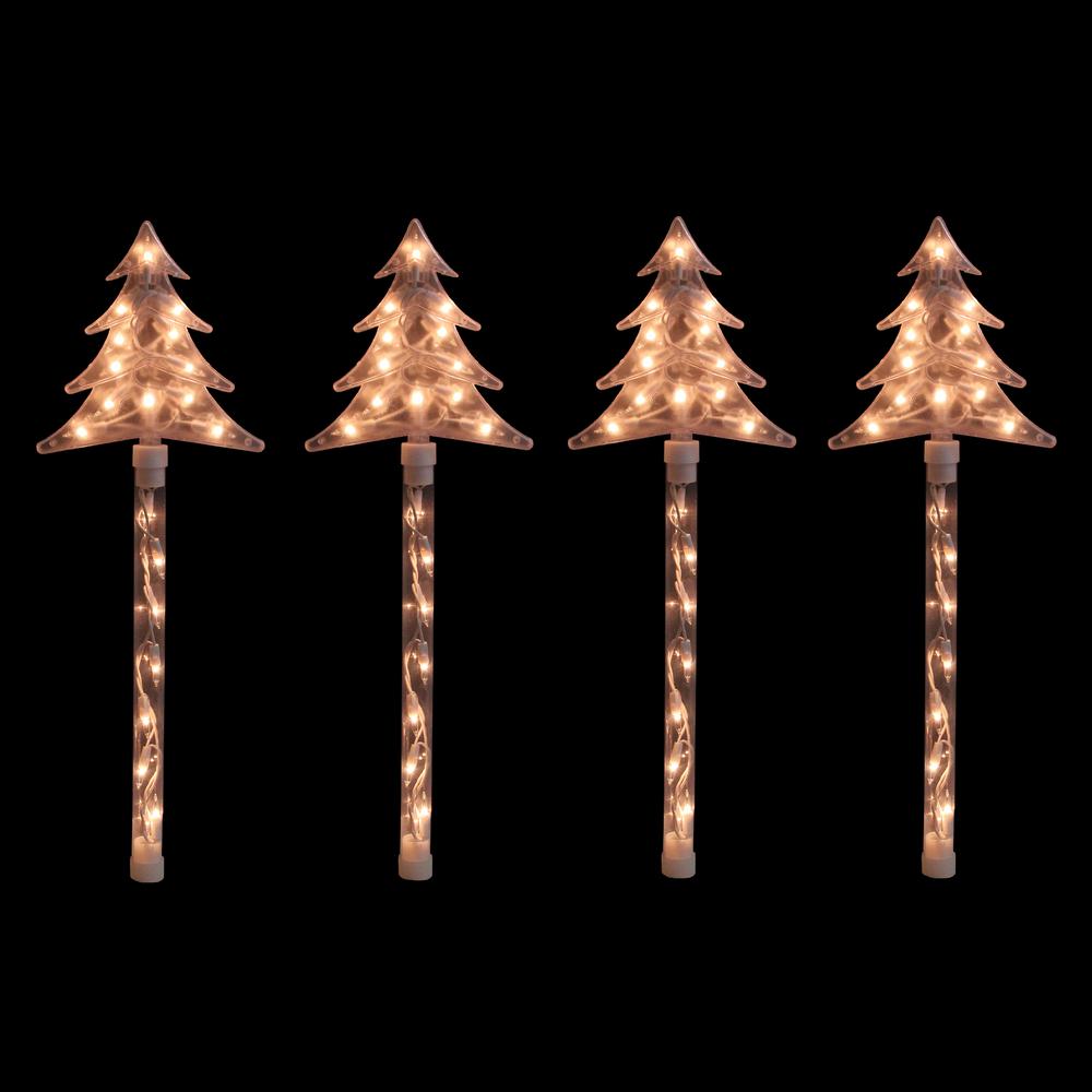 Northlight Lighted Christmas Tree Pathway Marker Lawn Stakes in Clear