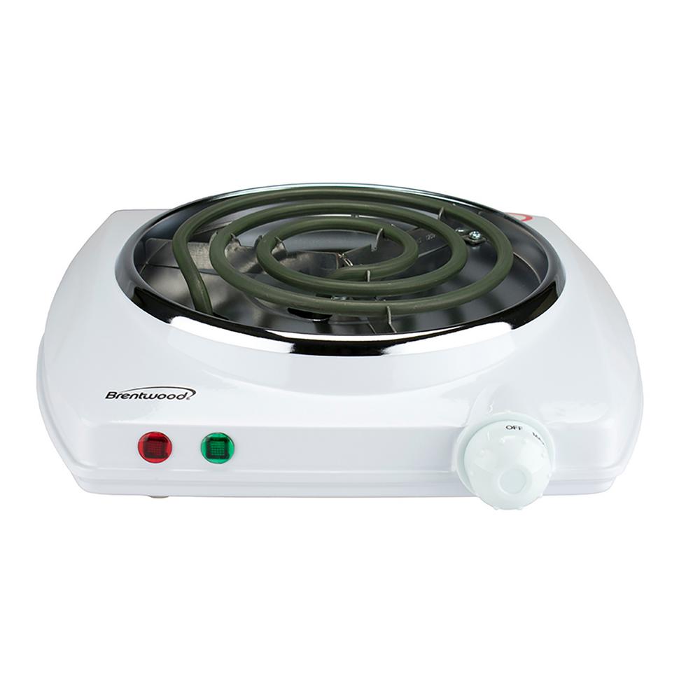 Brentwood 1000-Watt Single Burner Hot Plate, White