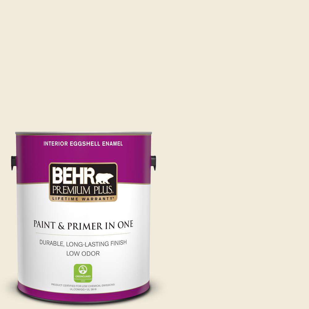 Behr Premium Plus 1 Gal Ppu7 13 Coastal Beige Eggshell Enamel Coastal Beige Eggshell Enamel