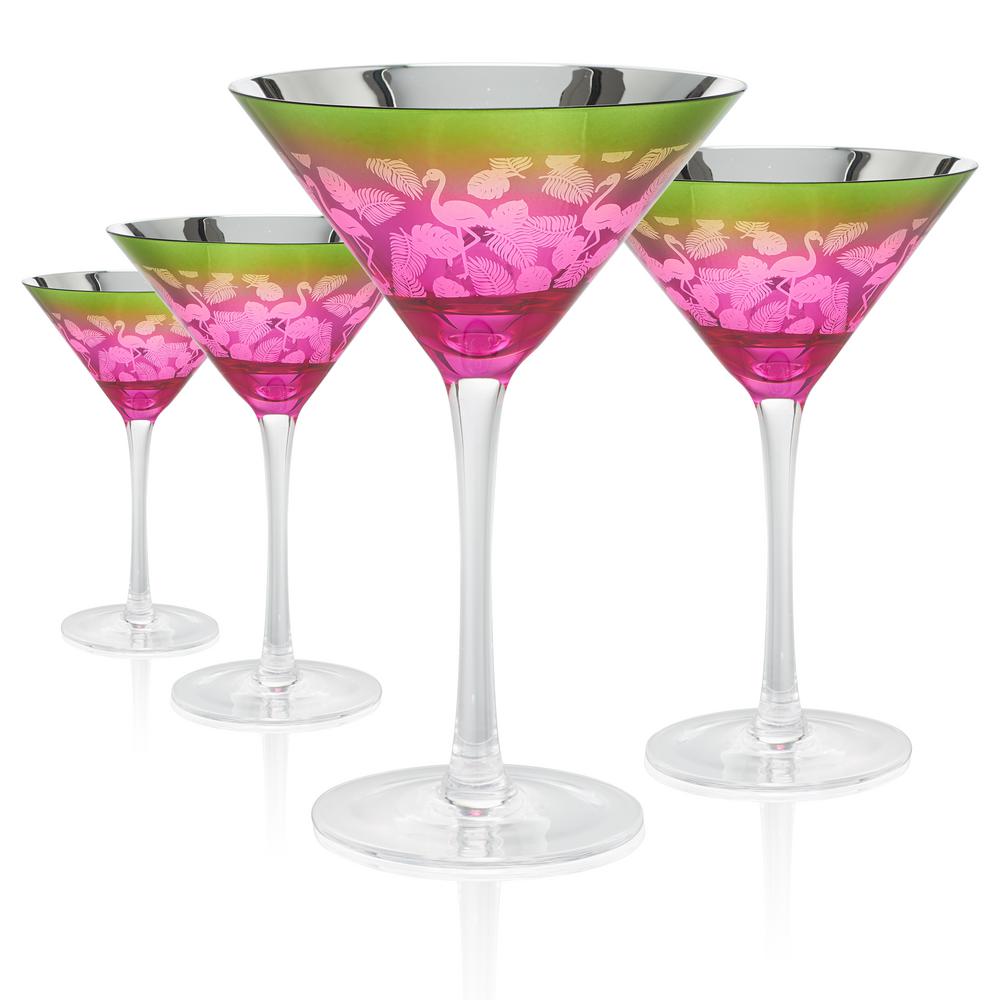 Artland Tropical Leaves Set of 2 Martini Glasses
