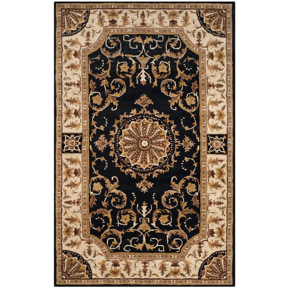Safavieh Empire Black Ivory 4 Ft X 6 Area Rug Em459d The Safavieh Empire Black Ivory 4 Ft X 6 Area Rug