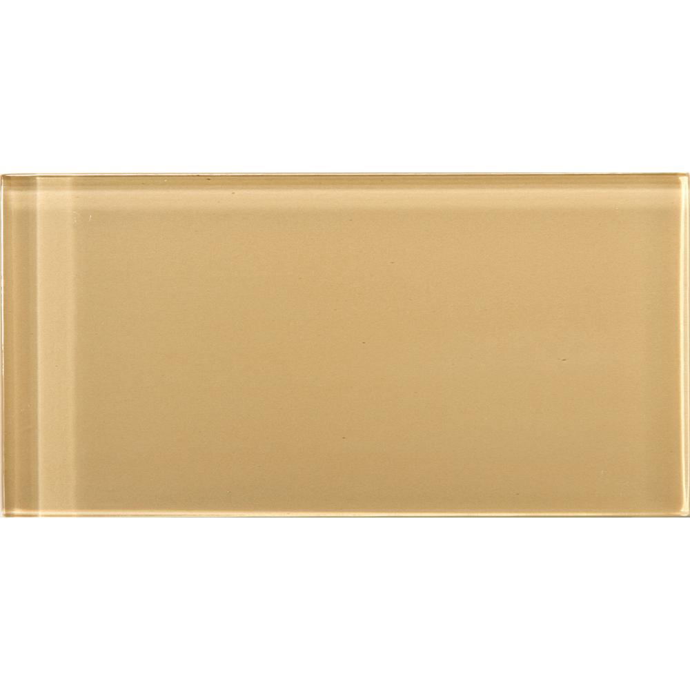 Rectangle Fireplace Brown Tan Glass Tile Tile The Home Depot