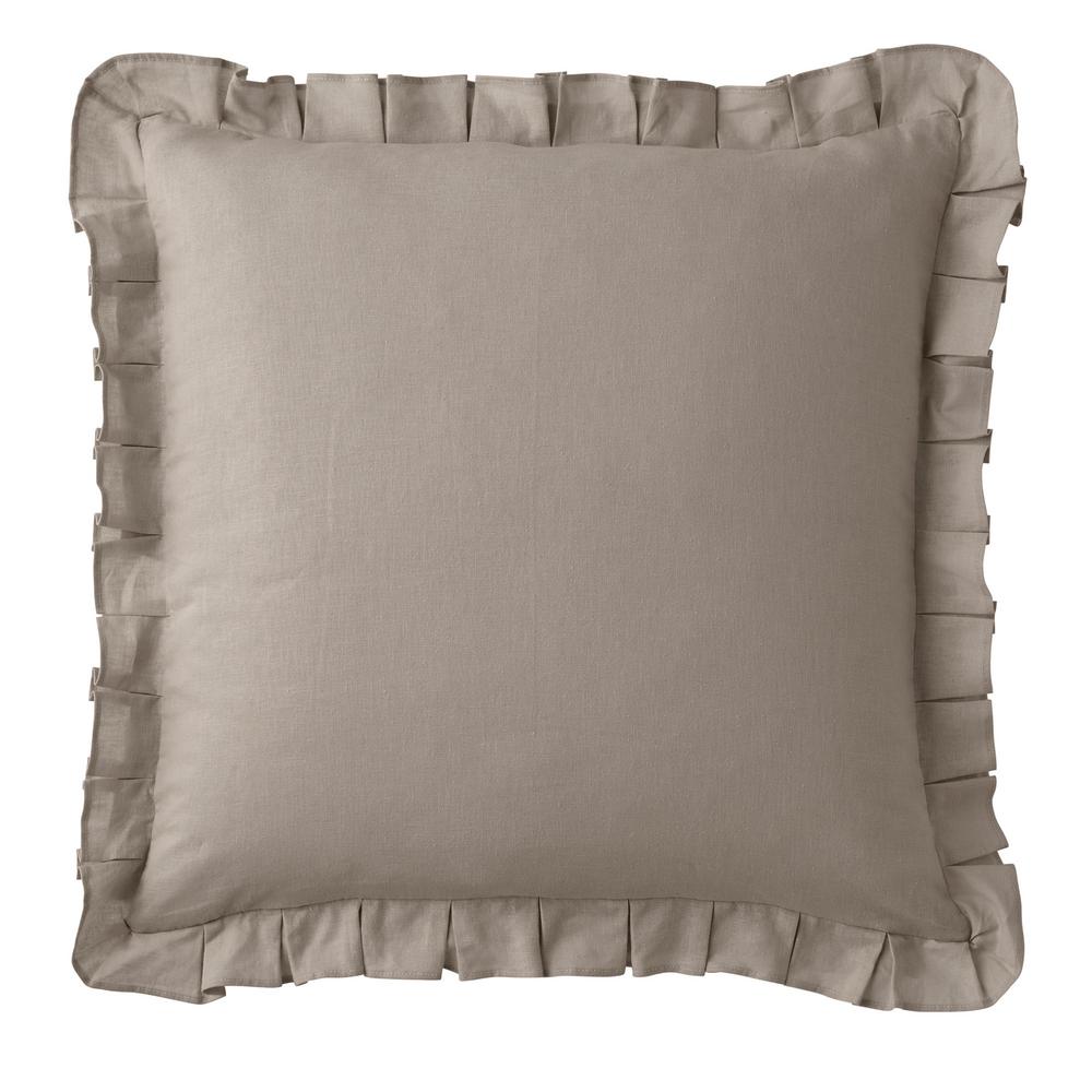 The Company Store Linen Cotton Solid Cement Ruffled 20 In X 20 In
