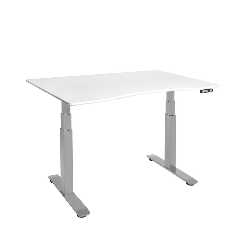 Seville Classics Airlift Gray White S3 Electric Standing Desk