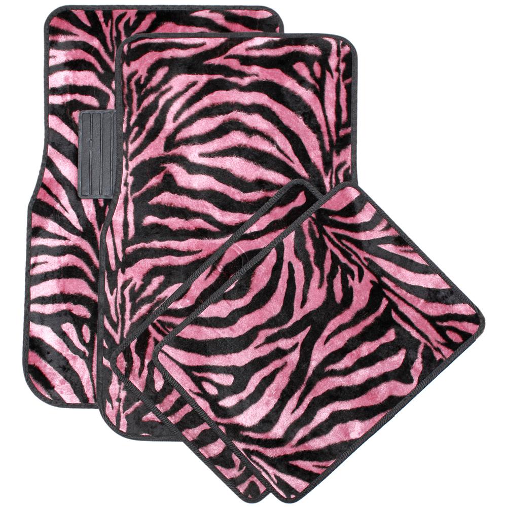 Oxgord Zebra Pink And Black 4 Piece Heavy Duty 26 5 In X 17 25 In