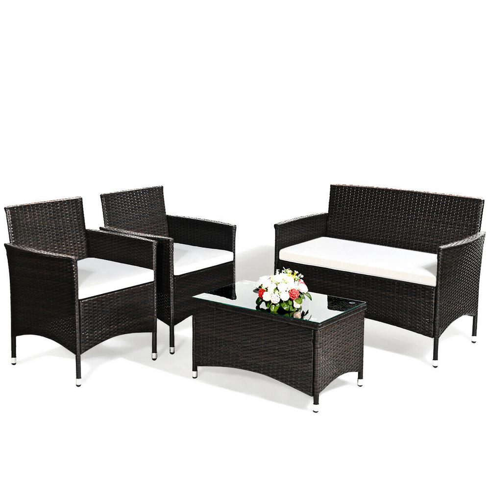 White Outdoor Lounge Furniture Patio Furniture The Home Depot