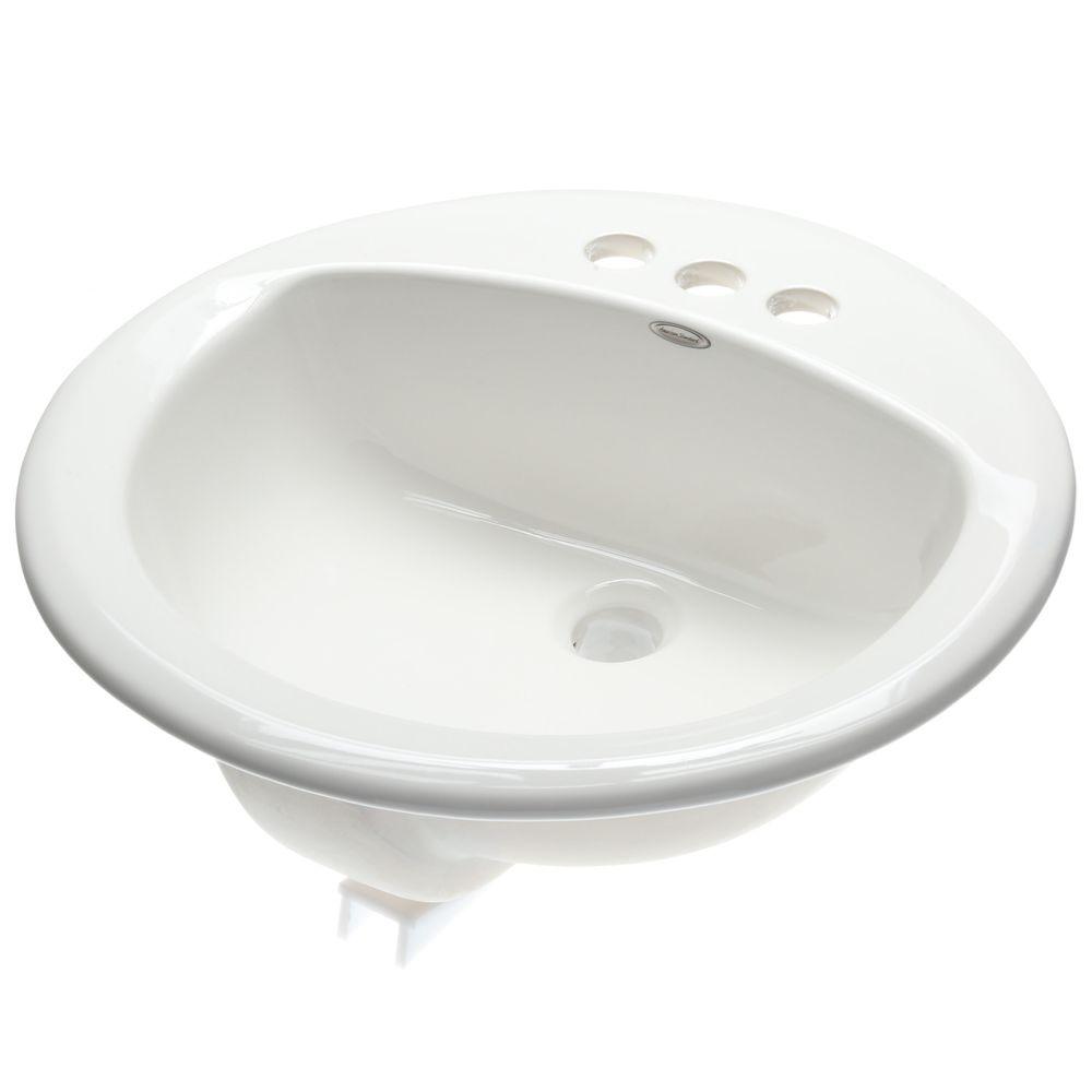 American Standard 0491019.020 Rondalyn Countertop Lavatory Sink 4 in. Centers Faucet Holes - White