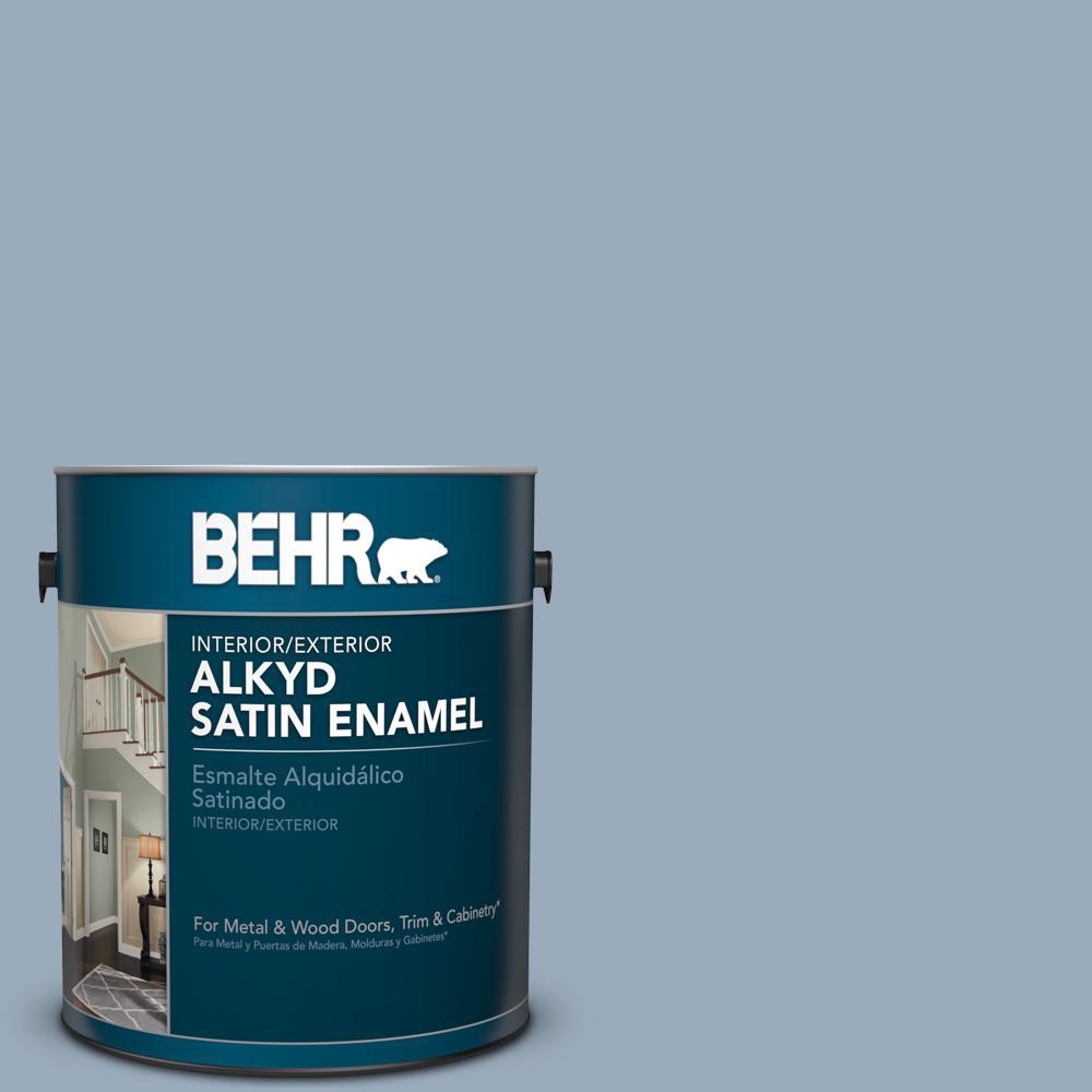 Blue Willow Paint Colors The Home Depot 570f 4 Blue Willow Satin Enamel Alkyd Interior Exterior Paint