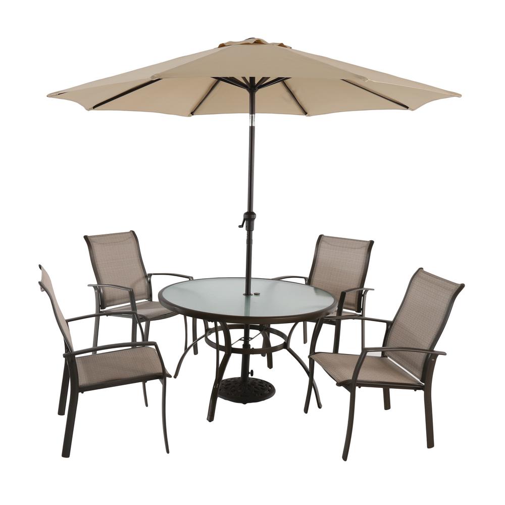 Outdoor Dining Table Round Patio Furniture Aluminum Rust Resistant