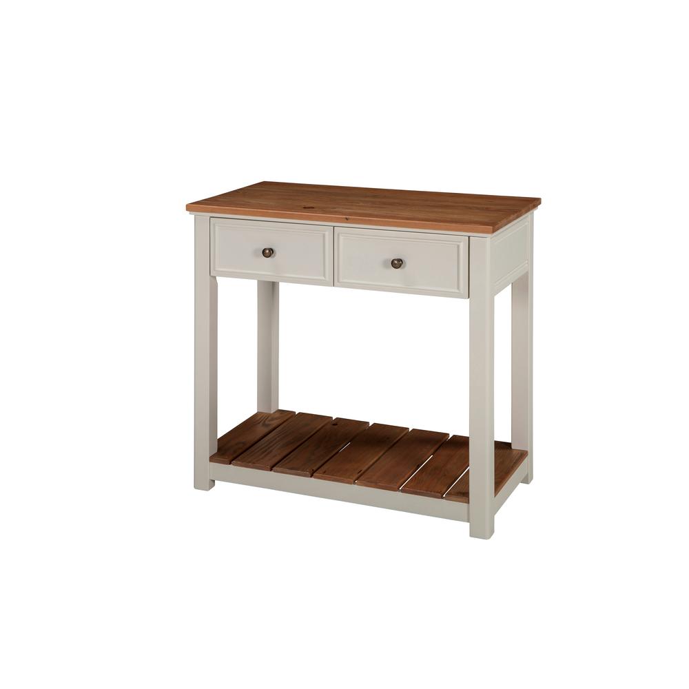 Alaterre Furniture Savannah Ivory with Natural Wood Top 30 in. Wide 2