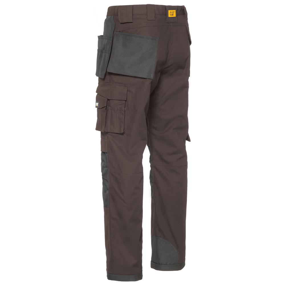 Caterpillar Trademark Men S 28 In W X 30 In L Dark Earth Black Cotton Polyester Canvas Heavy Duty Cargo Work Pant C172 48b 28 30 The Home Depot