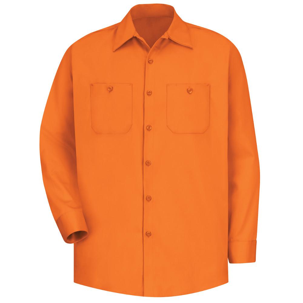 Red Kap Mens Size S Orange Wrinkle Resistant Cotton Work Shirt Red Kap Mens Size S Orange Wrinkle Resistant Cotton Work Shirt