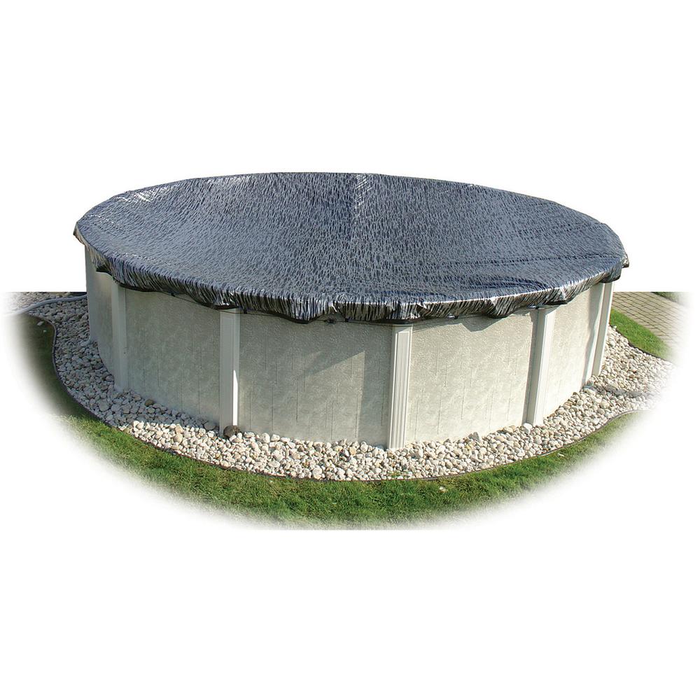 Hinspergers 27 Ft X Round Black Silver Above Ground Enviro 27 Ft X Round Black Silver Above Ground Enviro Winter Pool Cover